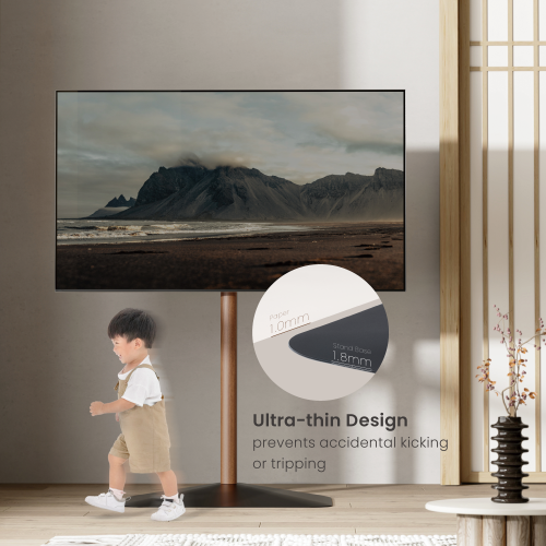 Single-Column Supersized Sturdy Base TV Floor Stand with 3-Level Height Adjustments FS48-46S Gain confidence with enhanced safety & stability from china(chinese)