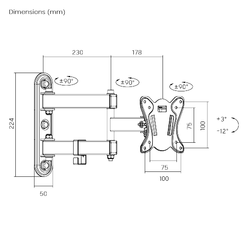 Compact Full-Motion TV Wall Mount KMA20-113 For most 13"-27" LED, LCD Flat Panel TVs from china(chinese)