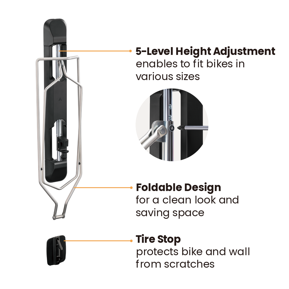 Wall Mounted Tire Width 2.8''~5'' Bike Rack Supplier and Manufacturer- LUMI