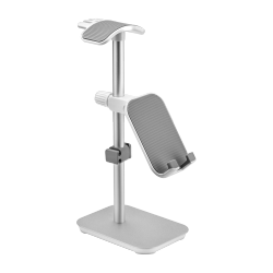 Aluminum Headphone Stand with Angle & Height Adjustable Phone Holder