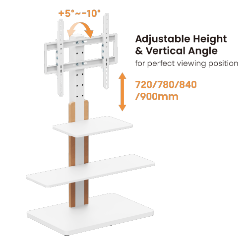 Economy Height-adjustable TV Floor Stand with Shelves  FS52-44T-02 Combing cost-effectiveness and asthetics from china(chinese)