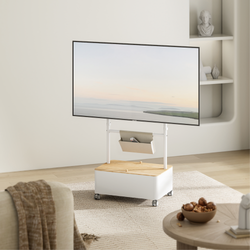 Easel Studio TV Cart With Storage Box & Pouch FS45-44T-02W makes storage more convenient from china(chinese)