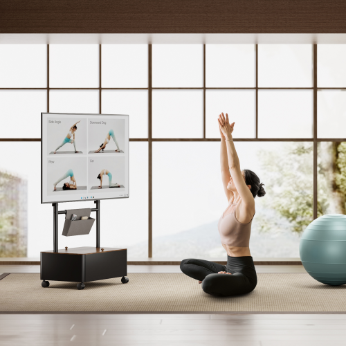 Easel Studio TV Cart With Storage Box & Pouch FS45-44T-02W makes storage more convenient from china(chinese)