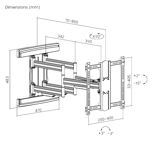 Contemporary Designed Full-motion TV Wall Mount LPA57-446 For Most 32”-70” Flat Panel TVs from china(chinese)