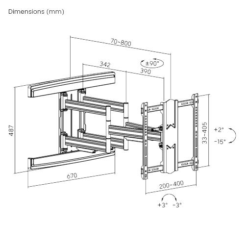 Contemporary Designed Full-motion TV Wall Mount LPA57-446A For Most 32”-70” Flat Panel TVs from china(chinese)