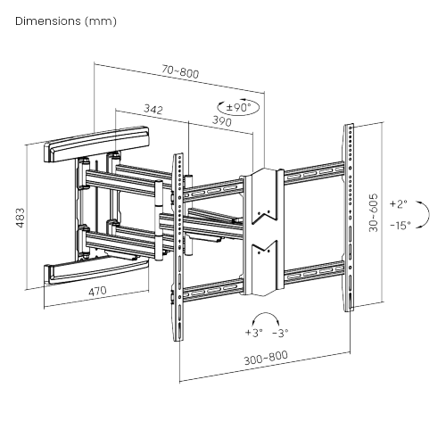 Contemporary Designed Full-motion TV Wall Mount LPA57-686 For Most 43”-90” Flat Panel TVs from china(chinese)
