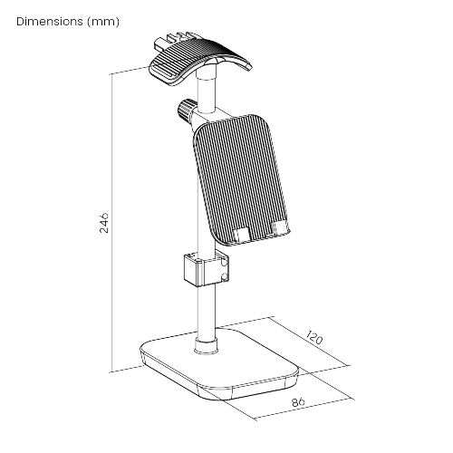 Aluminum Headphone Stand with Angle & Height Adjustable Phone Holder HPS01-3C Takes Up Less Room and Frees Up Work Space from china(chinese)