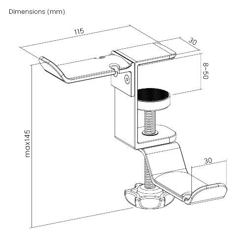 Clamp-On Universal Headphone Holder with Dual Hook HPS01-6A  perfect for storing headphones, bags, umbrellas, hats and more from china(chinese)