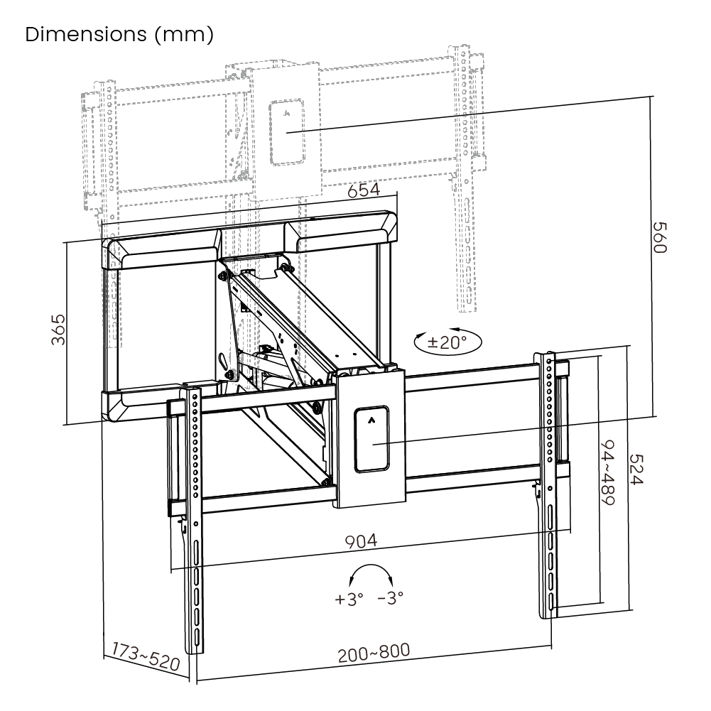 Motorized Heavyduty Mantel TV Mount Powered By Tuya Supplier and