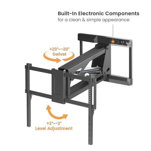 Motorized Heavy-duty Mantel TV Mount Powered By Tuya LPA53M-481L for most 43"-90" TVs up to 50kg/110lbs from china(chinese)