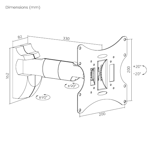 Cable Invisible Full-motion TV Wall Mount LCD-502A For most 23’’-42’’ LED, LCD flat panel TVs from china(chinese)