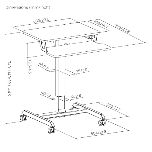 Two Tier Electric Mobile Sit-Stand Workstation  FWS13-1 Designed for affordability and flexibility from china(chinese)