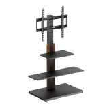 Economy Height-adjustable TV Floor Stand with Shelves 
