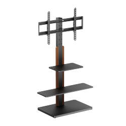 Economy Height-adjustable TV Floor Stand with Shelves
