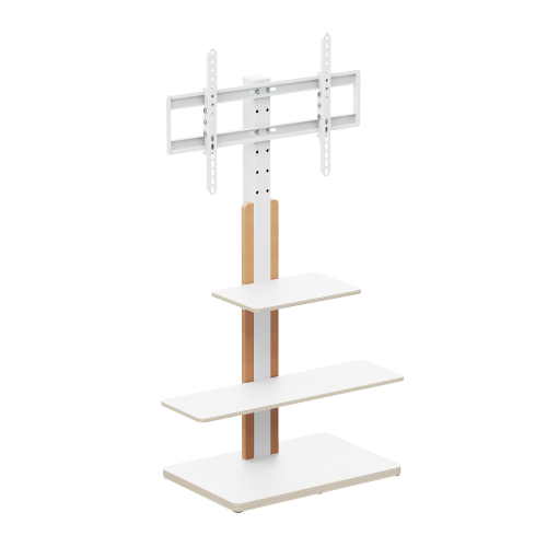 Economy Height-adjustable TV Floor Stand with Shelves FS52-46T-02  Combing cost-effectiveness and asthetics from china(chinese)