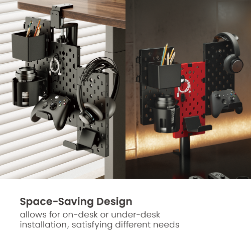 3-Piece Desk Mounted Rotating Pegboard HPS06-2  For Headphones, Controllers and More from china(chinese)