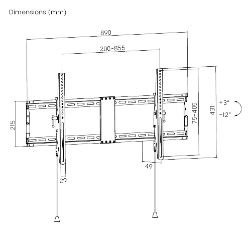 ヘビーデューティー折りたたみ式角度調節式テレビ壁掛け金具 LP59-48T 43"-90"テレビ用 from china(chinese)