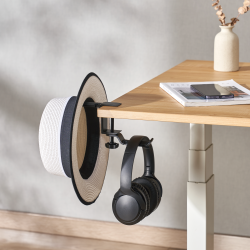 Clamp-On Universal Headphone Holder with Dual Hook