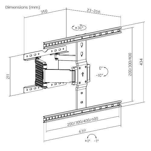 超スリム関節式テレビ壁掛け金具 LPA72-464 ほとんどの37''~90''のテレビをサポートします from china(chinese)