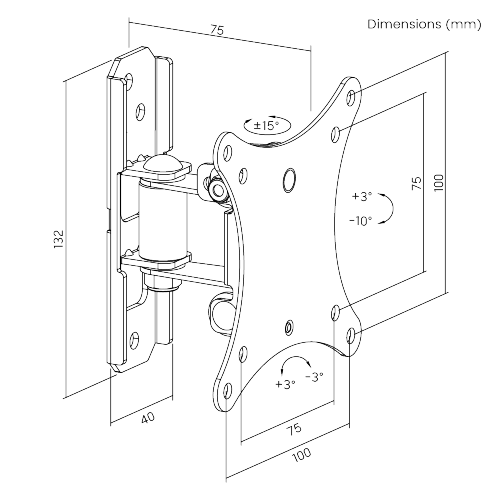 スーパーエコノミーフルモーションテレビ壁掛け金具 KLA26-110 ほとんどの13"~27"LED/LCDフラットパネルテレビ用 from china(chinese)