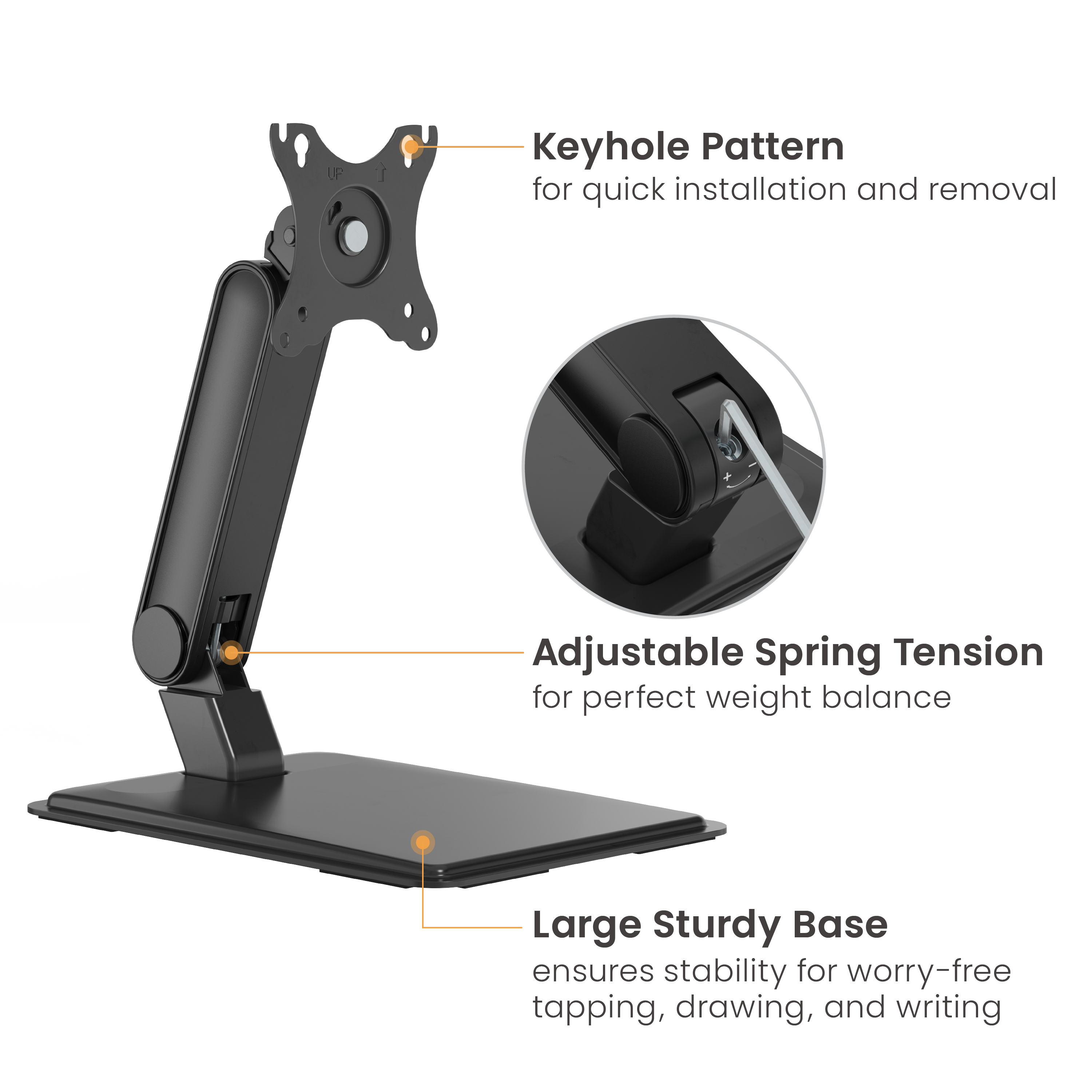 Adjustable Touch Screen Monitor Desk Stand Supplier and Manufacturer- LUMI