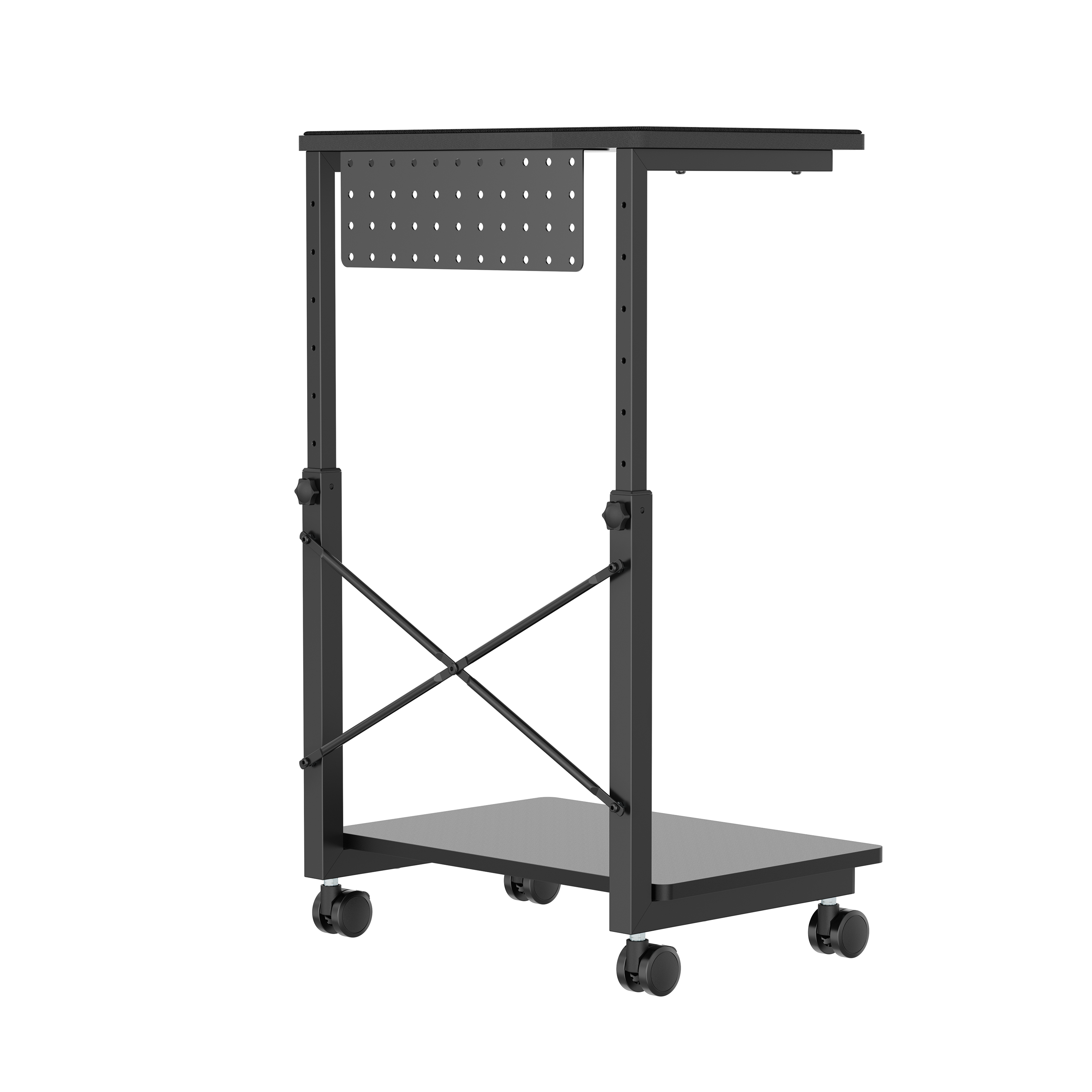 Mobile Height Adjustable CPU Floor Stand with Pegboard Supplier and  Manufacturer- LUMI