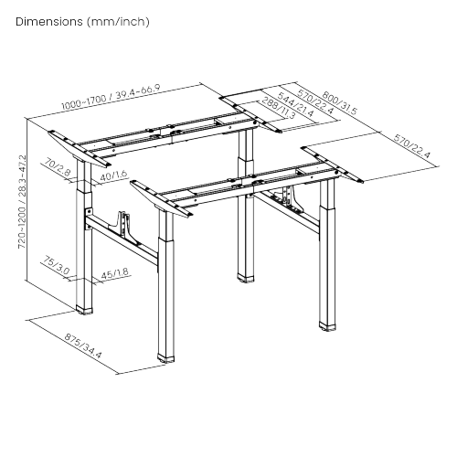 Practical 2-Stage Quad-Motor Sit-Stand Desk (Standard) M06-42DE Powerful, stable & durable from china(chinese)