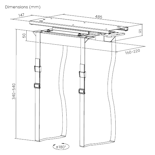 SOPORTE PARA CPU CON CORREA DEBAJO DEL ESCRITORIO CON RIEL DESLIZANTE CPB-12 Diseño Portátil con Correa, Liberar Espacio from china(chinese)