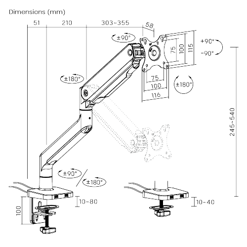 Single Monitor Heavy-Duty Spring-Assisted Monitor Arm with USB Ports LDT60-C012U For most 17"~45" Monitors from china(chinese)