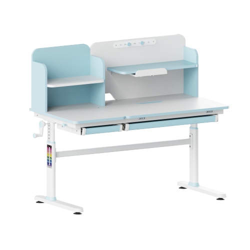 Height Adjustable Children Desk With Book Shelf Storage (1200x600mm/47.2"x23.6") E703 Right Up Tiltable Desktop | Compartment Drawer | Book Shelf from china(chinese)
