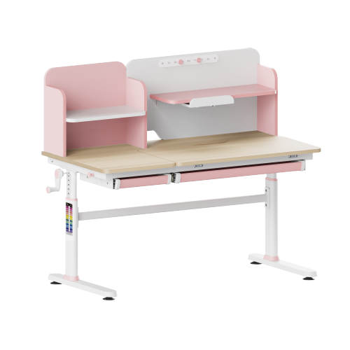 Height Adjustable Children Desk With Book Shelf Storage (1200x600mm/47.2"x23.6") E703 Right Up Tiltable Desktop | Compartment Drawer | Book Shelf from china(chinese)
