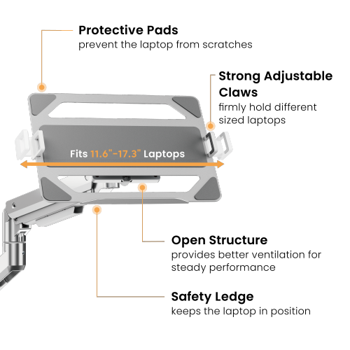 Universal Steel Laptop Holder for Monitor Arms NBH-9E For most 11.6"-17.3" Laptops from china(chinese)