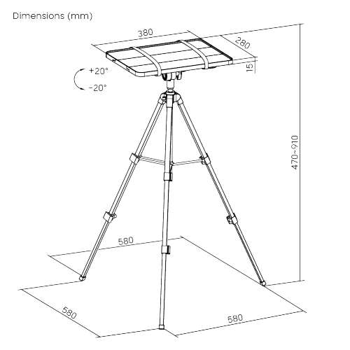 Lightweight Portable Tripod Projector Stand PRB-22P Portable and Easy-to-Assemble from china(chinese)