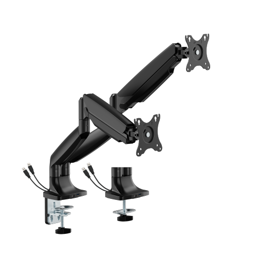 Dual Screen Heavy-Duty Mechanical Spring Monitor Arm with USB Ports LDT82-C024UCE For most 17"-35" Monitors from china(chinese)