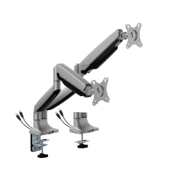 Dual Screen Heavy-Duty Mechanical Spring Monitor Arm with USB Ports