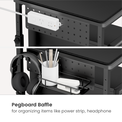 Mobile Height Adjustable CPU Floor Stand with Pegboard CPB28-02 Stay Cool and Organized from china(chinese)