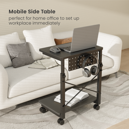 Mobile Height Adjustable CPU Floor Stand with Pegboard CPB28-02 Stay Cool and Organized from china(chinese)
