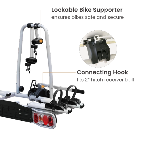 Lockable Car Hitch Bike Rack CBR-402 For two tire width 22’’-29’’ E-bikes from china(chinese)