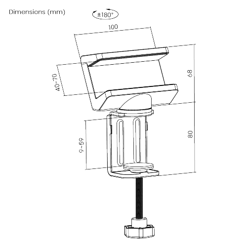 Swivel Clamp-On Power Strip Desk Mount MH02-2 Compatible with most EU, UK & US power strips from china(chinese)