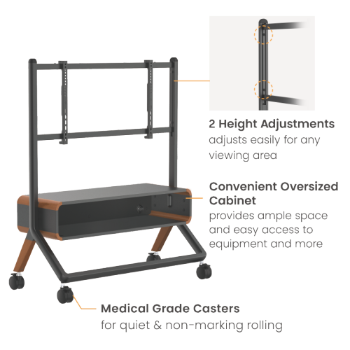 キャビネット付きイーゼルスタジオテレビカート FS33-46F-01 屋内または屋外のエンターテインメントのモバイル使用に最適 from china(chinese)