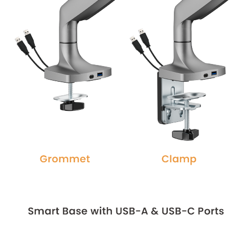 Single Screen Heavy-Duty Gas Spring Monitor Arm with USB Ports LDT82-C012UC For most 17"-45" Monitors from china(chinese)