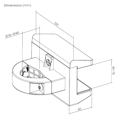 Pole-Mounted Power Strip Holder MH03-1 For Various Power Strips with a Width of 40-70mm (1.6”-2.8”) from china(chinese)