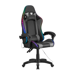 Premium RGB Light PVC Gaming Chair with Headrest and Lumbar Support