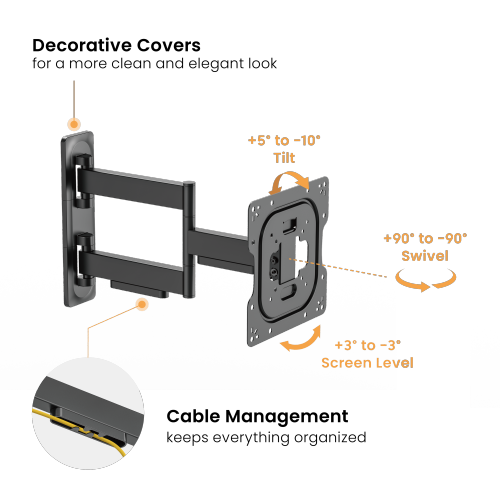 Stylish Full-Motion TV Wall Mount LPA81-223 For solid wall and single stud from china(chinese)