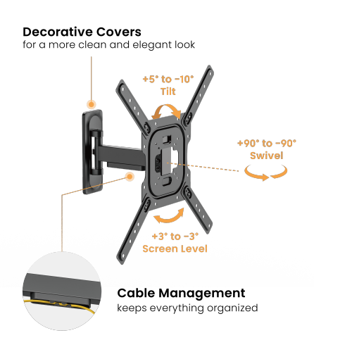 Stylish Full-Motion TV Wall Mount LPA81-441 For solid wall and single stud from china(chinese)