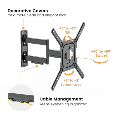 Stylish Full-Motion TV Wall Mount LPA81-443 For solid wall and single stud from china(chinese)