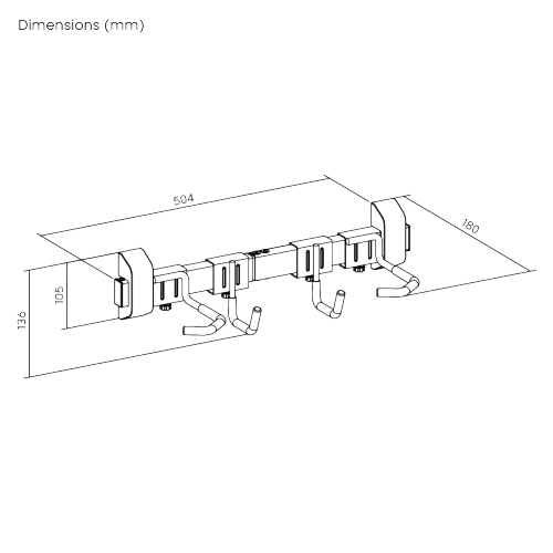 Catch-All Wall Mounted Bike Rack for 2 Bikes LBM09-02 Organize bikes and equipment in one place. from china(chinese)