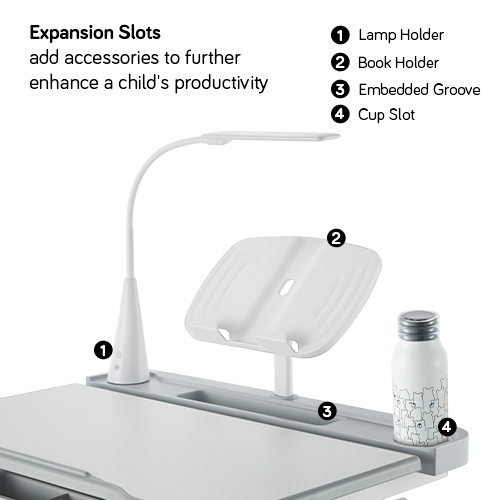 手動リフティング高さ調節可能なキッズデスクとフルバックレストチェアセット B208 傾斜可能なデスクトップ/プルアウト引き出し/拡張スロット from china(chinese)