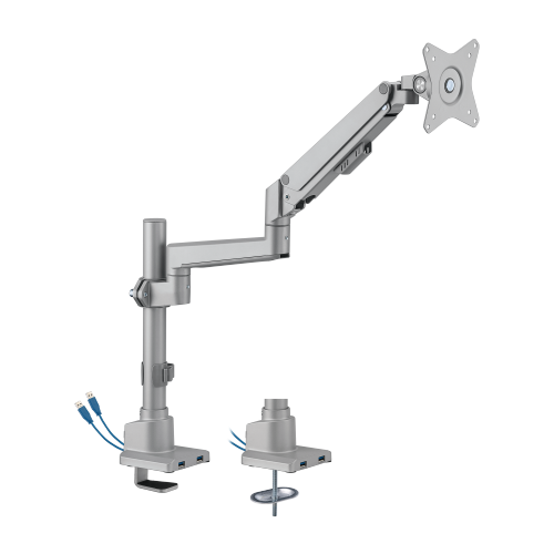 Single Monitor Pole-Mounted Thin Gas Spring Monitor Arm with USB Ports LDT62-C012UP For most 17"~32" Monitors from china(chinese)