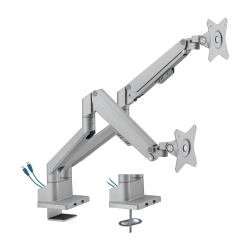 Dual Monitor Thin Gas Spring Monitor Arm with USB Ports LDT62-C024U For most 17"~32" Monitors from china(chinese)